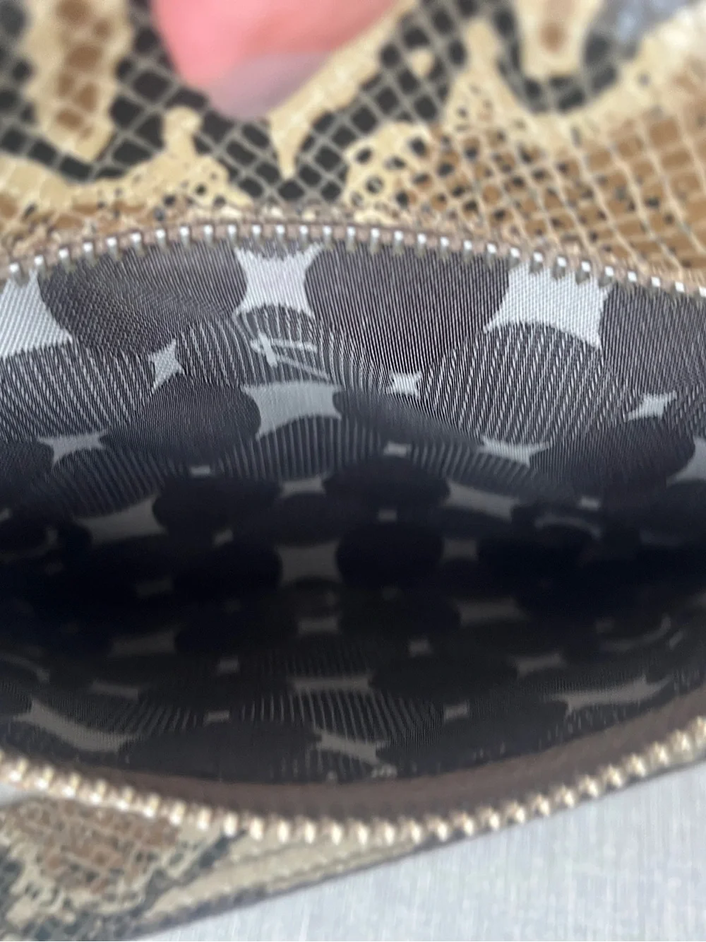VTG Kesslord Y2K Python Embossed Baguette Shoulder Bag